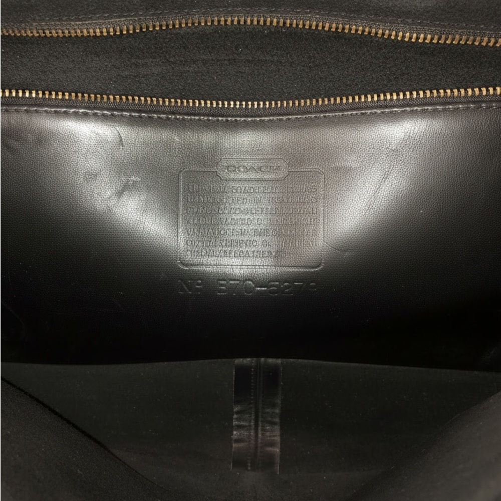 Vintage COACH Kensington Black Leather Briefcase with Dual Front Pockets Strap - Picture 6 of 15